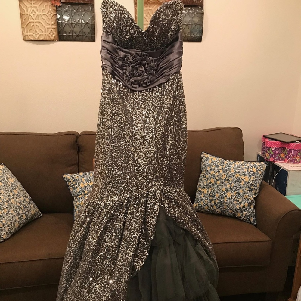 Silver Sequins Mermaid Prom/Pageant Gown